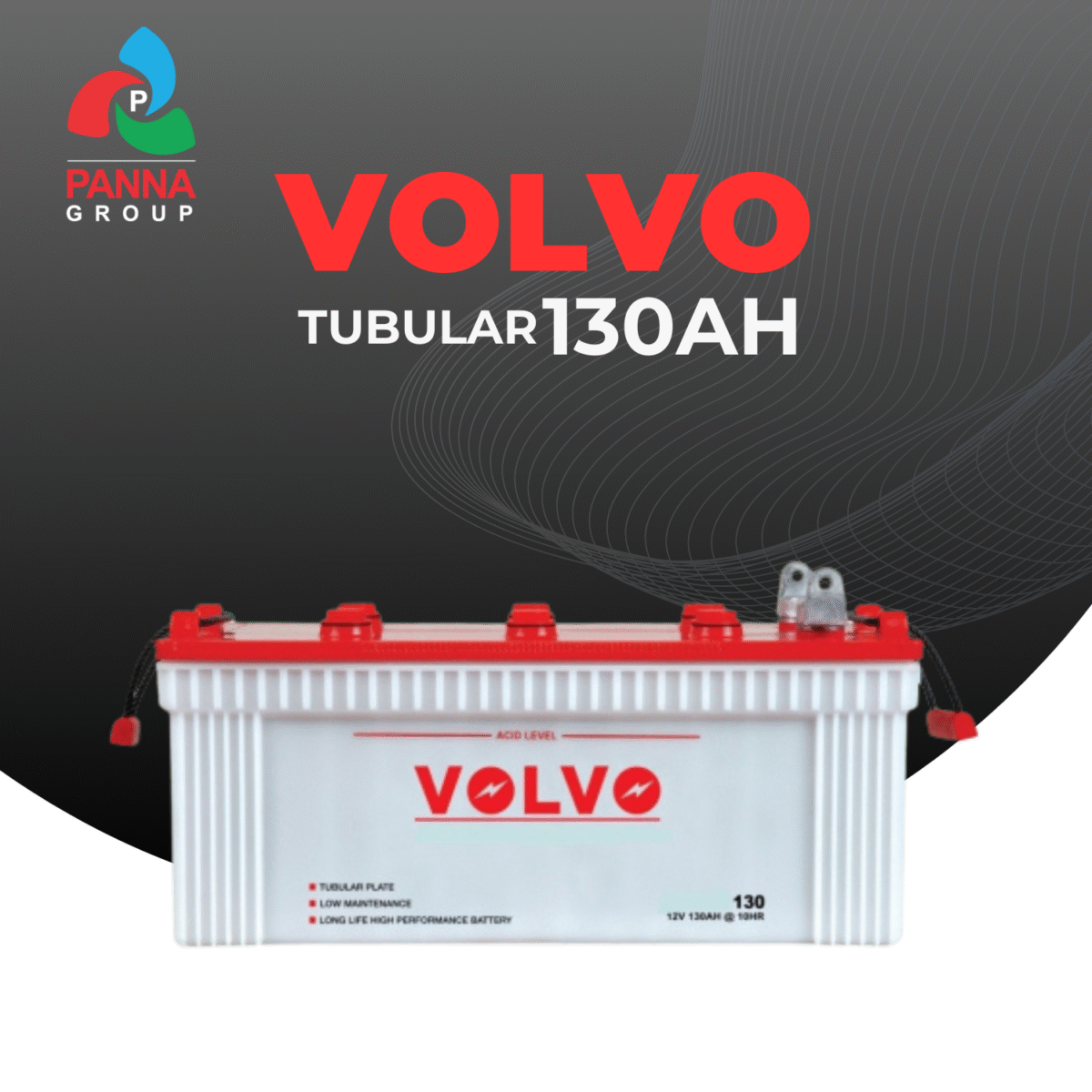 volvo 130ah tubular ips battery