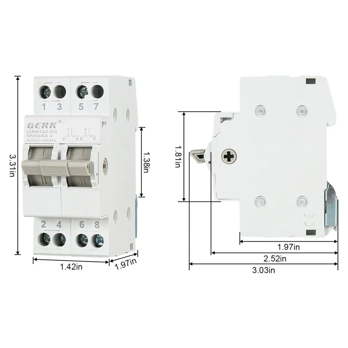 Dual Power Changeover (MTS) 63A, 400V AC Manual Transfer Switch - Image 3